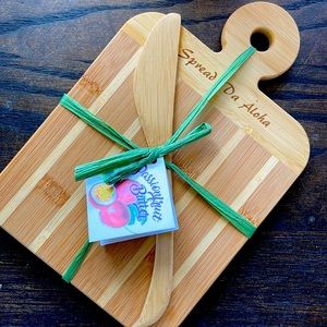 Striped Paddle with spreader mini cheese board